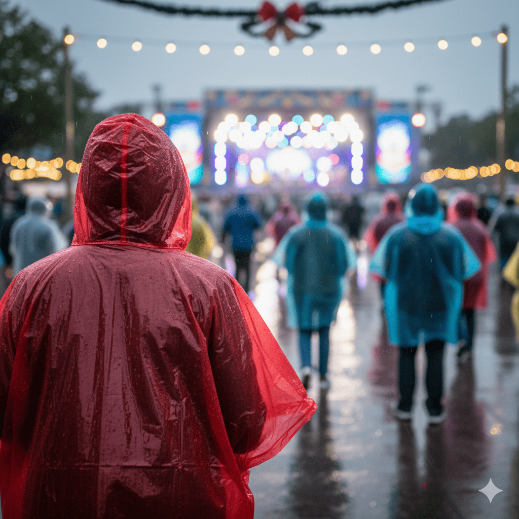 Waterproof Emergency Adult Disposable Rain Poncho With Hood – Pack of 10