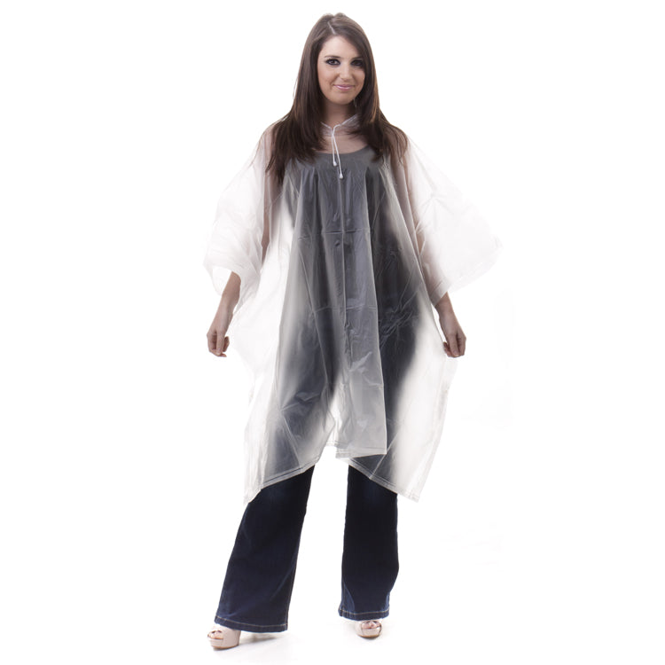 Waterproof Rain Poncho Deluxe PVC With Hood, Adult Size