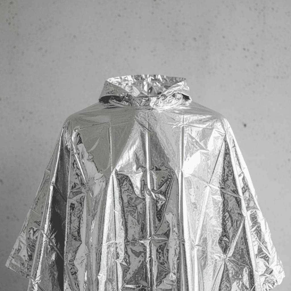Silver Emergency Foil Poncho With Hood – pack of 4