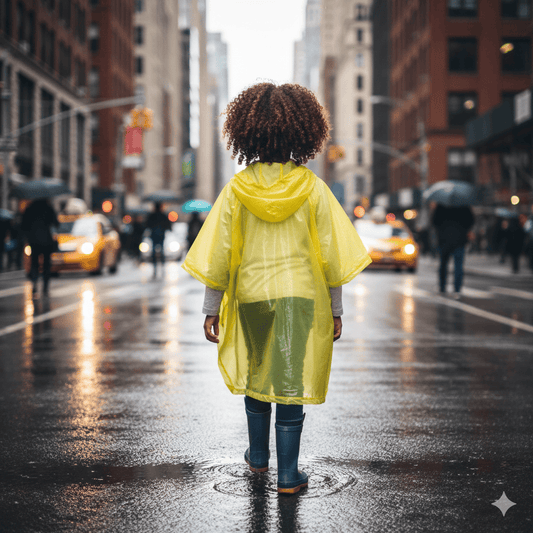 Waterproof Emergency Child Rain Poncho With Hood – Disposable – Pack of 10