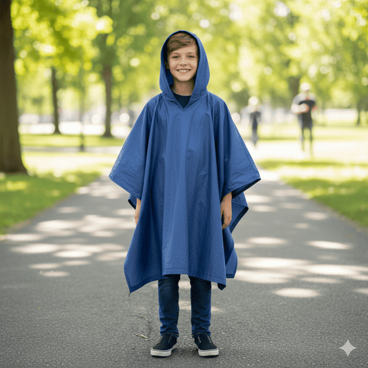 Childs Waterproof Rain Poncho With Hood – EVA Reusable