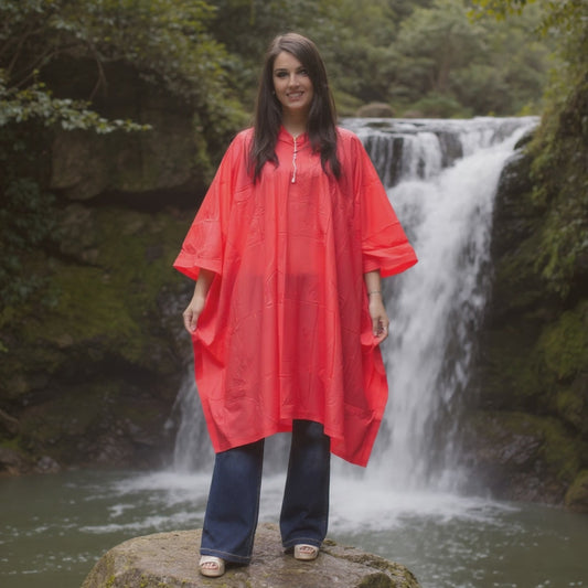 Waterproof Rain Poncho Deluxe PVC With Hood, Adult Size