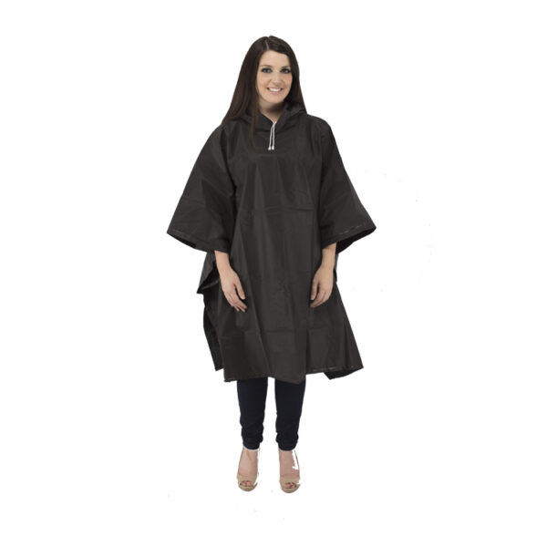 Waterproof Rain Poncho Deluxe PVC With Hood, Adult Size - Image 4