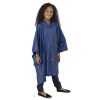 Child-Waterproof-Rain-Poncho-suit-6-10yrs-Reusable-Deluxe-PVC-Dark-Blue