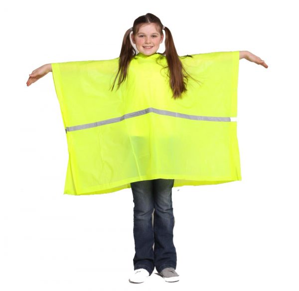 Child Waterproof Rain Poncho suit 6-10yrs Reusable Deluxe PVC High Vis 2