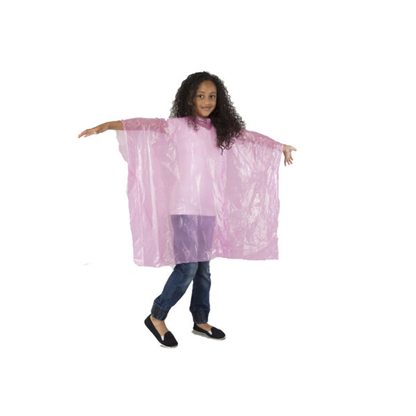 Waterproof Emergency Child Rain Poncho With Hood - Disposable - Pack of 10