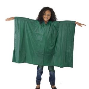 Childs Waterproof Rain Poncho - EVA Reusable Green