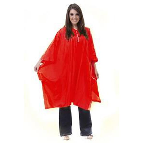 Waterproof-Adult-Rain-Poncho-red